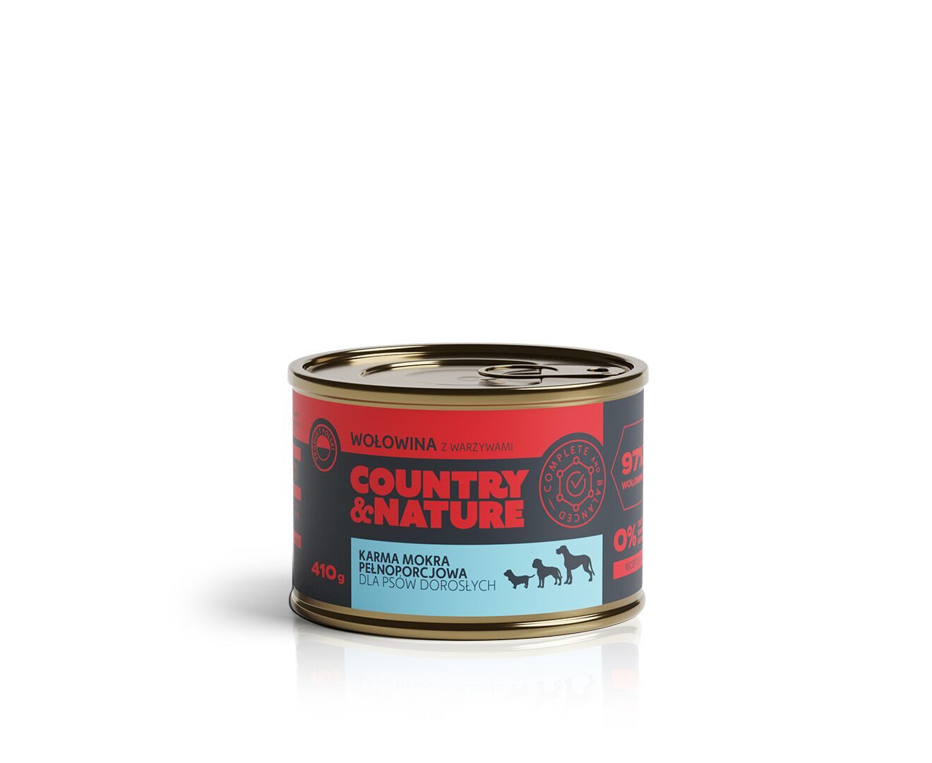 Bezzbożowa mokra karma wołowina z warzywami 410 g - COUNTRY&NATURE