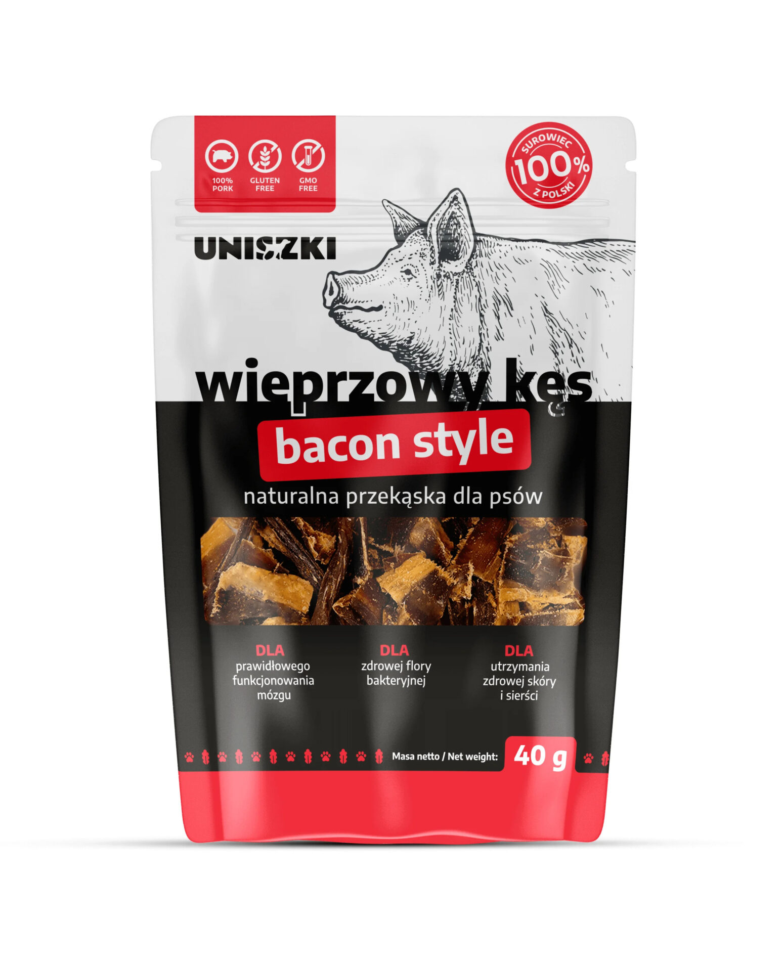 Uniszki Wieprzowy Kęs Bacon Style 40g