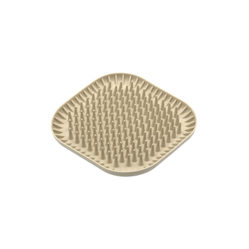 Beżowa Jeżomiska Fiboo - estetyczna mata do lizania w kształcie jeża dla psa