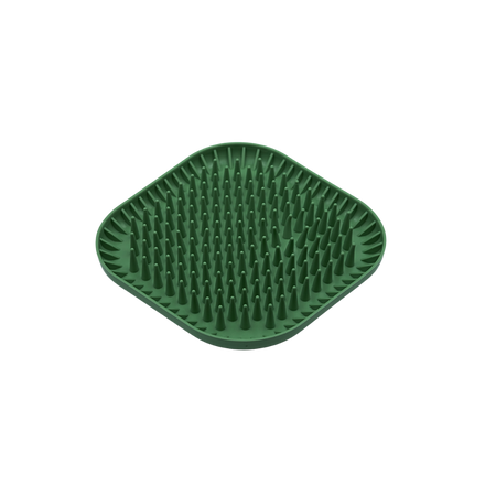 Ciemnozielona miska spowalniająca jedzenie dla psa Fiboo Spiky jeżomiska butelkowa zieleń