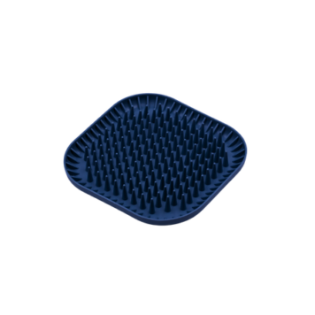 Granatowa Jeżomiska Fiboo - mata do lizania z wypustkami w kształcie jeża dla psa i kota