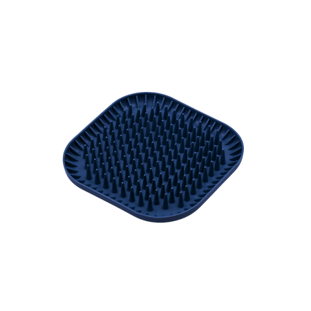 Granatowa Jeżomiska Fiboo - mata do lizania z wypustkami w kształcie jeża dla psa i kota