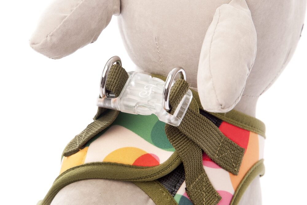 Kolorowe szelki dla mikropsa Ferribiella Camouflage - różowo zielony wzór dla chihuahua rozmiar XS