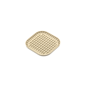 Beżowa mata do lizania dla psa Fiboowl S - naturalna tacka boho