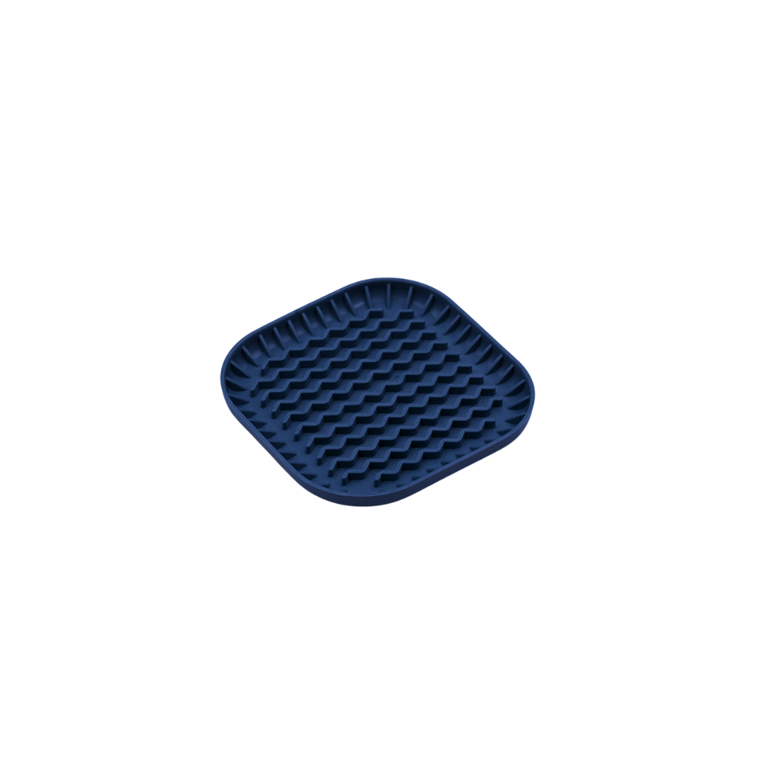 Granatowa mata do lizania dla psa Fiboowl S - ciemna tacka antystresowa