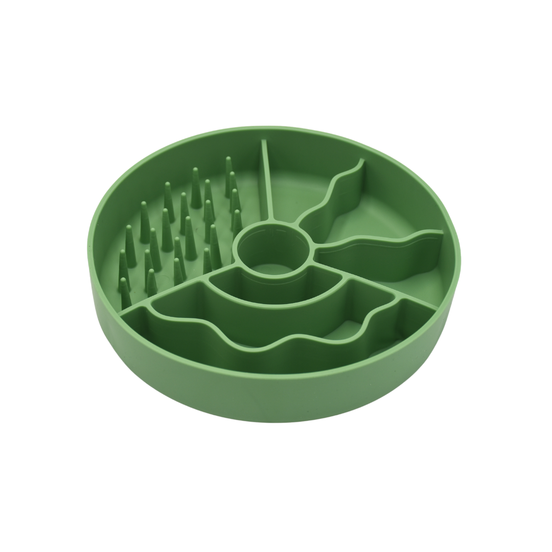 Zielona miska spowalniająca jedzenie dla psa Slow Fiboowl - antypoślizgowa 19cm