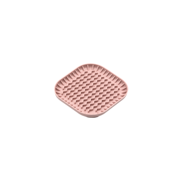 Jasnoróżowa mata do lizania dla psa Fiboowl S - pudrowa tacka antystresowa