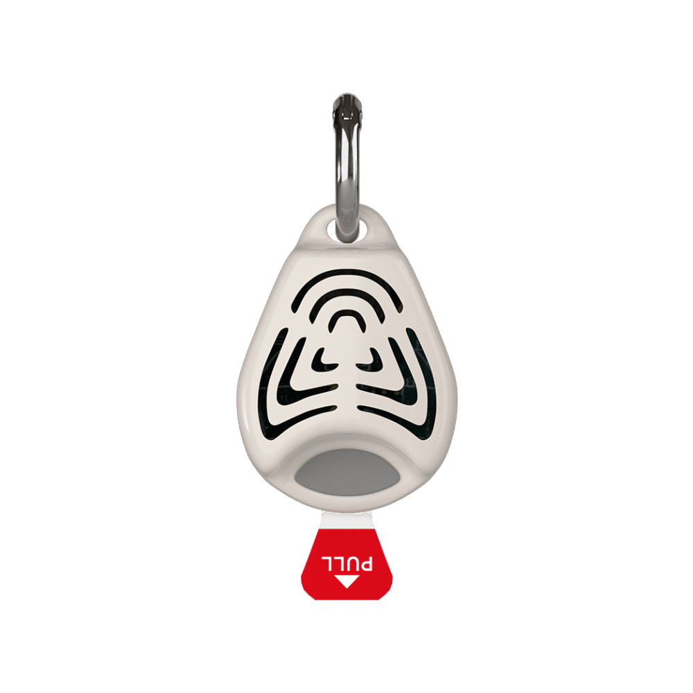 Beżowe urządzenie Tickless Pet na jasnej obroży