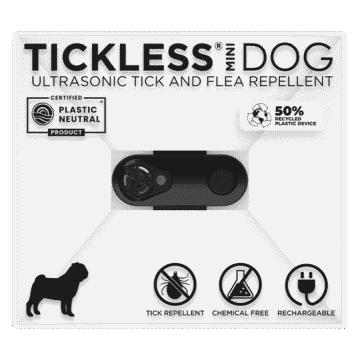 Czarne urządzenie Tickless Pet Mini Black na obroży