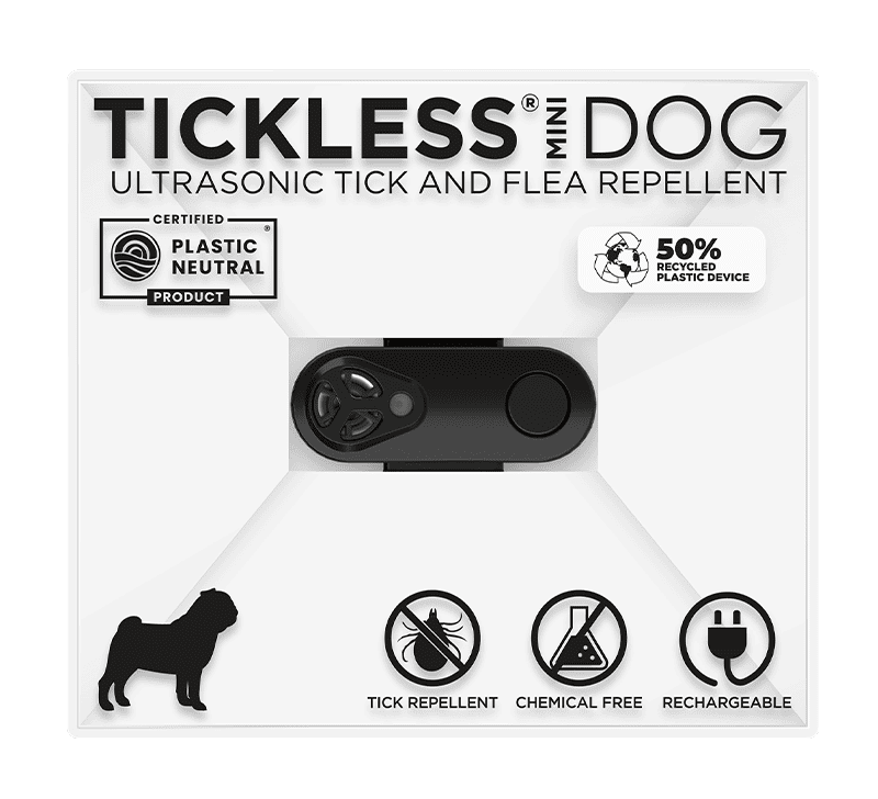 Czarne urządzenie Tickless Pet Mini Black na obroży