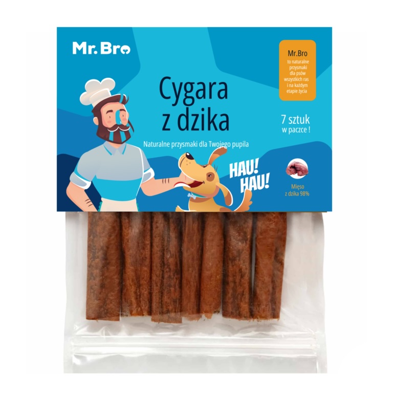 Mr.Bro Cygara z Dzika 175g dla psa kiełbasa