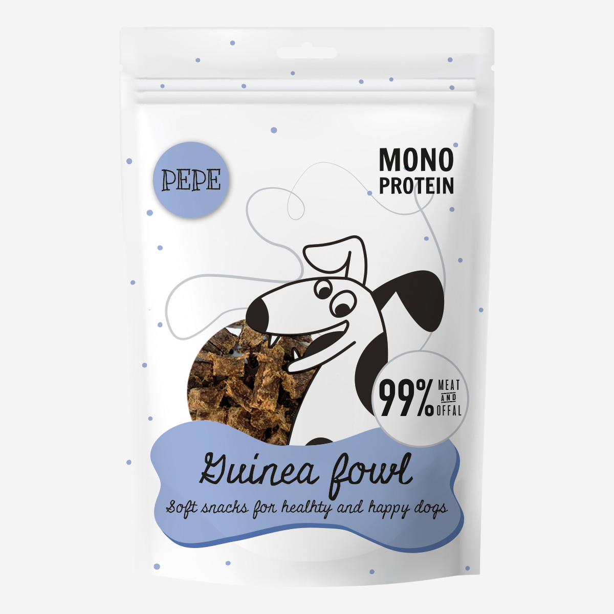 Przysmak dla psa PEPE Guinea Fowl perliczka 70g – monobiałkowy novel protein