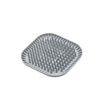 Fiboo Jeżomiska Spiky jasno szary – mata spowalniająca jedzenie 19×19 cm, eco tworzywo