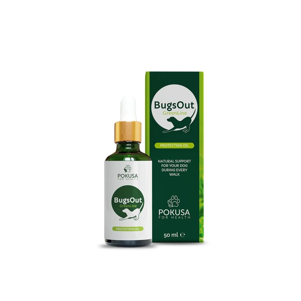 Pokusa BugsOut Oil 50ml - naturalny olejek na kleszcze i insekty dla psa